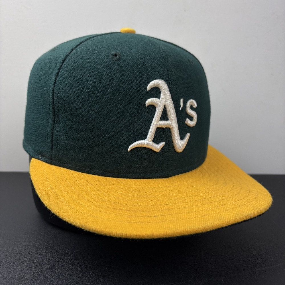 Oakland Athletics New Era 59FIFTY MLB Baseball Fitted Hat 7 1/4 Green Gold Cap